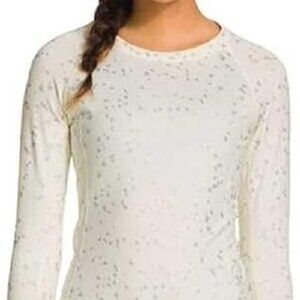 Under Armour Womens Coldgear Cozy Shimmer Crew Ivory/Metallic Silver S